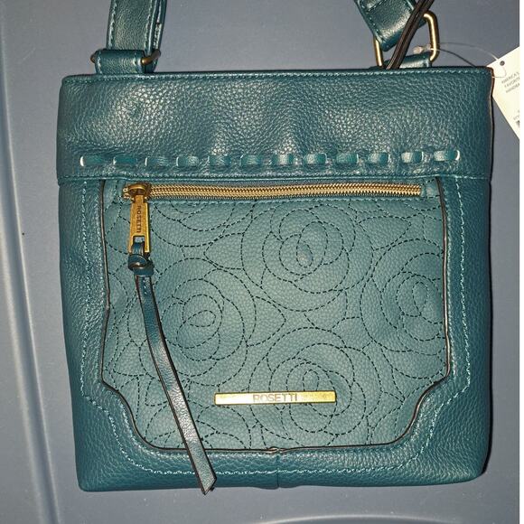 Rosetti Dark Green Crossbody Bag with Floral Design & Adjustable Straps - Picture 4 of 8